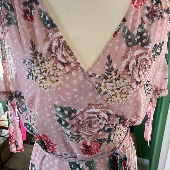 Betsy Johnson women Dress long sleeve floral Ruffle size 12 new with out tags - Picture 5 of 6